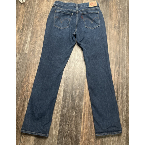 Levi's 505 Straight Women's Size 6 Jeans Dk Wash Denim Classic 90's Lt distress - Picture 4 of 11